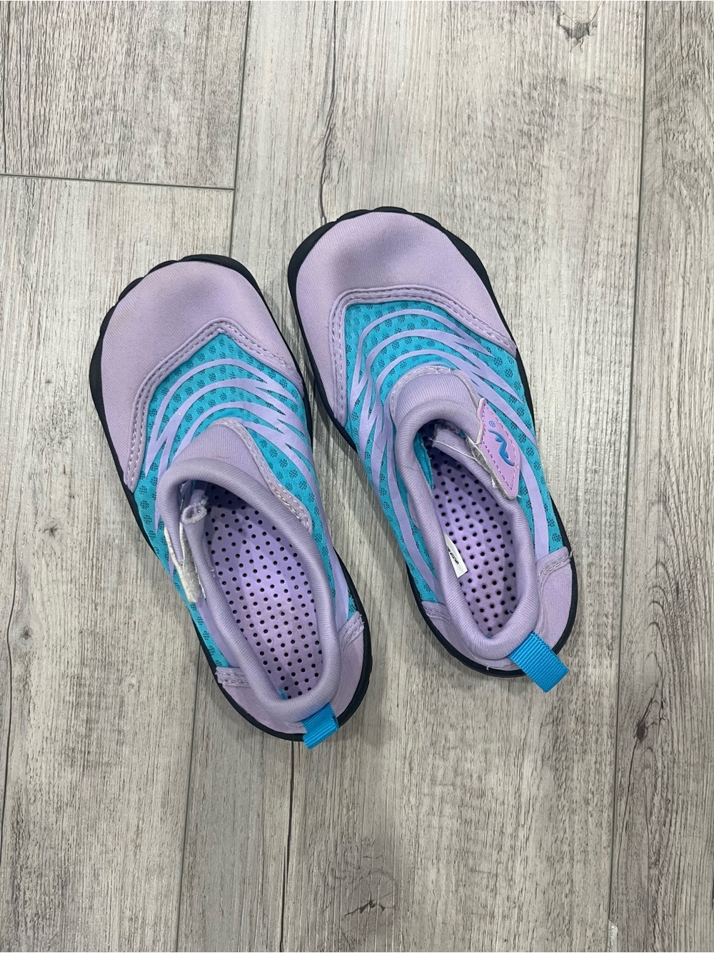 Girls' Lavender & Teal Slip-On Swim Shoes